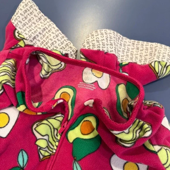 Size 8 Carters/Cat & Jack Fleece Footed Pajamas Set - Picture 6 of 14